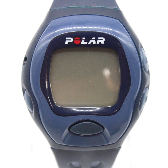 Vintage Polar Digital Watch Mens Navy Blue Stainless Steel Alarm Rubber Band - Picture 3 of 8